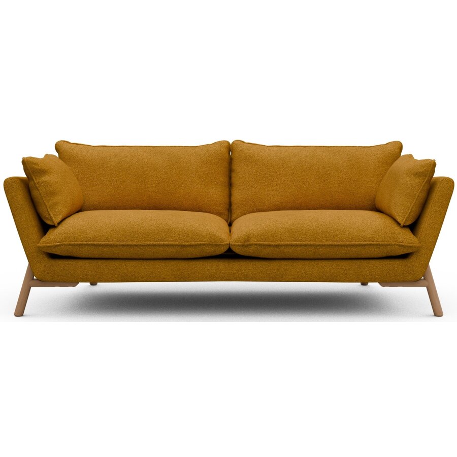 Hasle 3-zits Bank Oker Bouclé / Eiken Hasle 3-zits Bank Oker Bouclé / Eiken