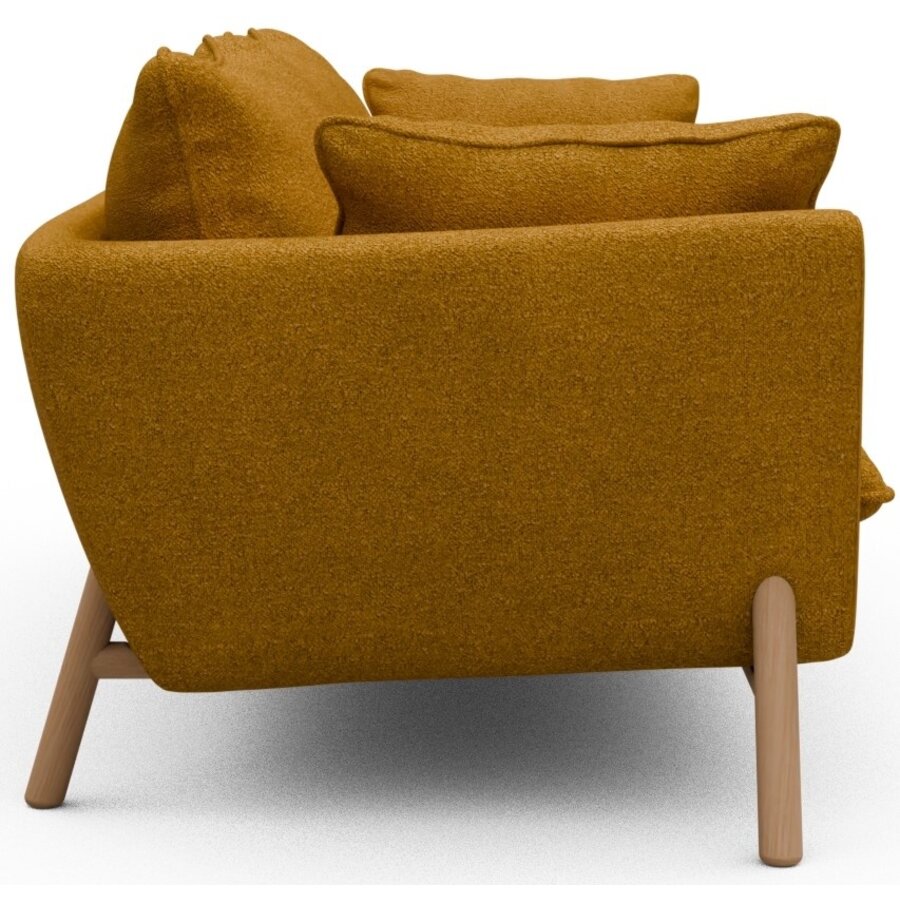 Hasle 3-zits Bank Oker Bouclé / Eiken Hasle 3-zits Bank Oker Bouclé / Eiken