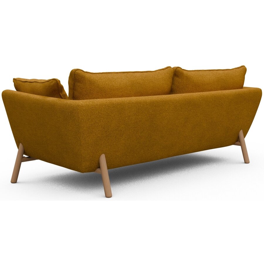 Hasle 3-zits Bank Oker Bouclé / Eiken Hasle 3-zits Bank Oker Bouclé / Eiken
