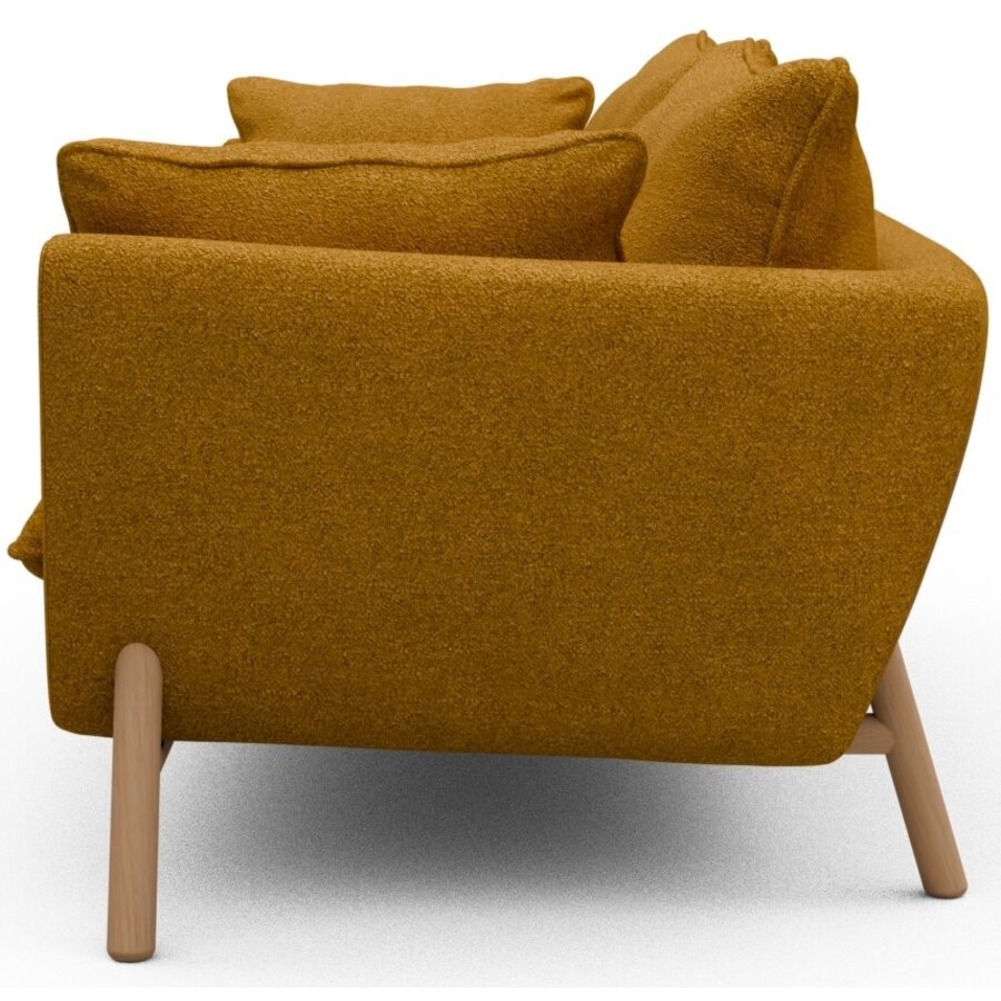 Hasle 3-zits Bank Oker Bouclé / Eiken Hasle 3-zits Bank Oker Bouclé / Eiken