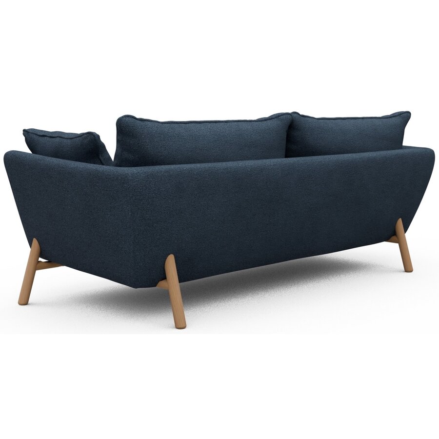 Hasle 3-zits Bank Blauw Bouclé / Eiken Hasle 3-zits Bank Blauw Bouclé / Eiken
