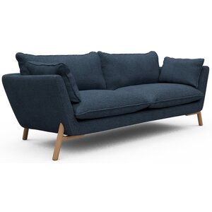 Kragelund Hasle 3-zits Bank Blauw Bouclé / Eiken