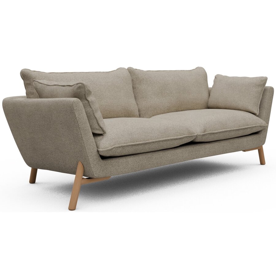 Hasle 3-zits Bank Beige Bouclé / Eiken Hasle 3-zits Bank Beige Bouclé / Eiken