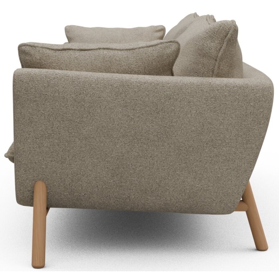 Hasle 3-zits Bank Beige Bouclé / Eiken Hasle 3-zits Bank Beige Bouclé / Eiken