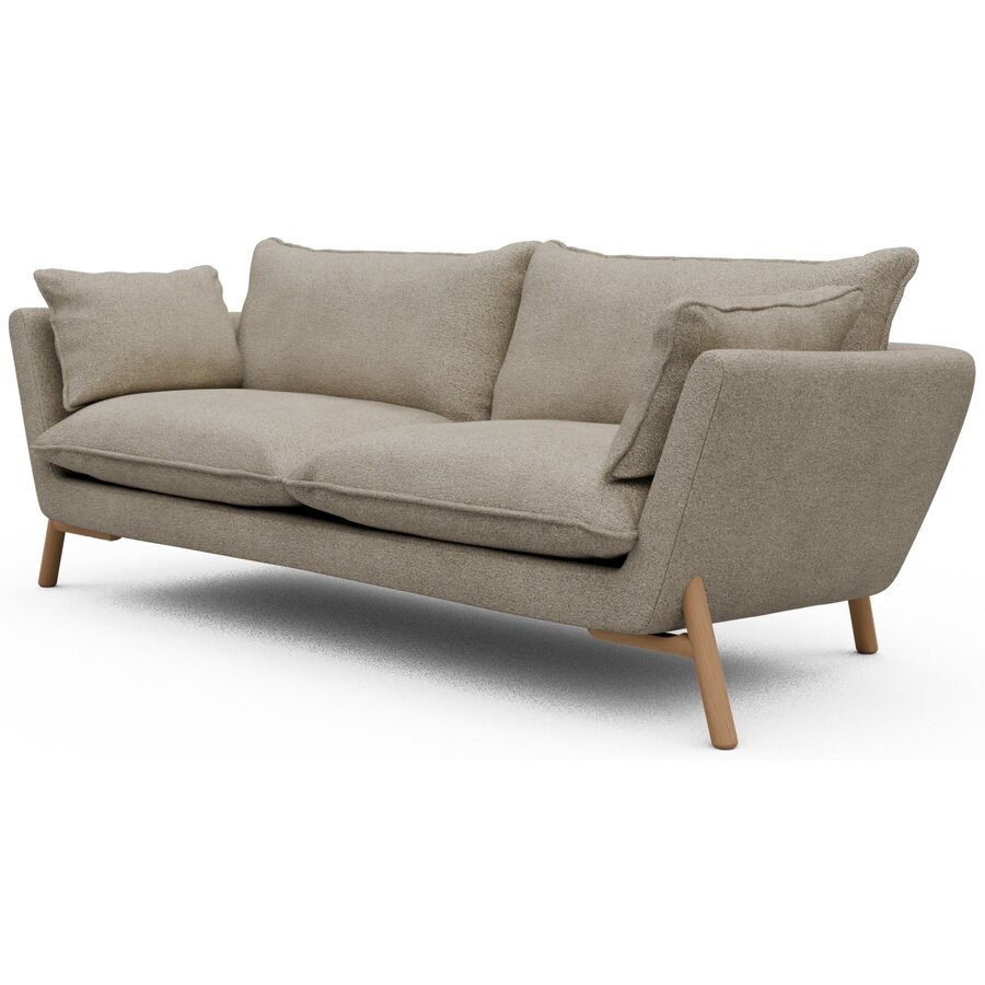 Hasle 3-zits Bank Beige Bouclé / Eiken Hasle 3-zits Bank Beige Bouclé / Eiken