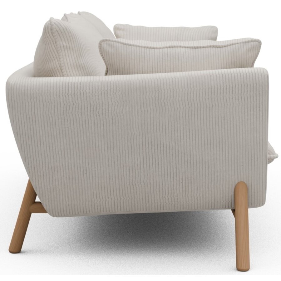 Hasle 3-zits Bank Ivory Corduroy / Eiken