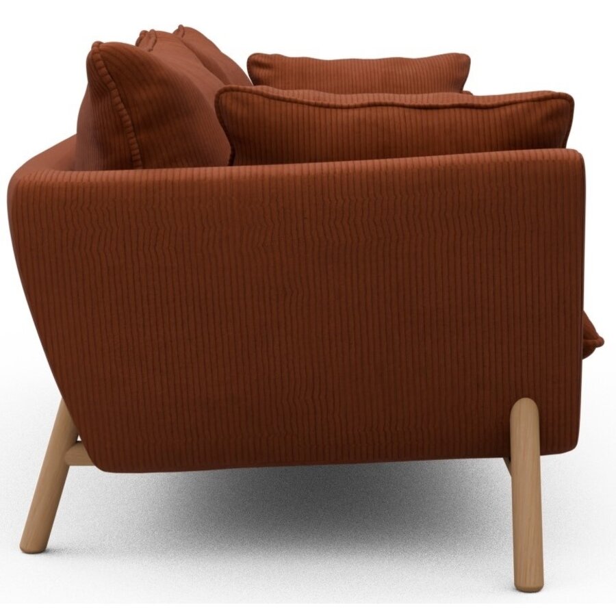 Hasle 3-zits Bank Oranje Corduroy / Eiken Hasle 3-zits Bank Oranje Corduroy / Eiken