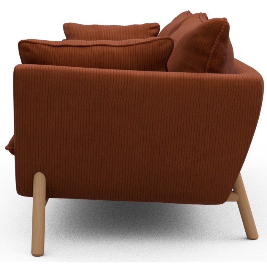 Hasle 3-zits Bank Oranje Corduroy / Eiken Hasle 3-zits Bank Oranje Corduroy / Eiken