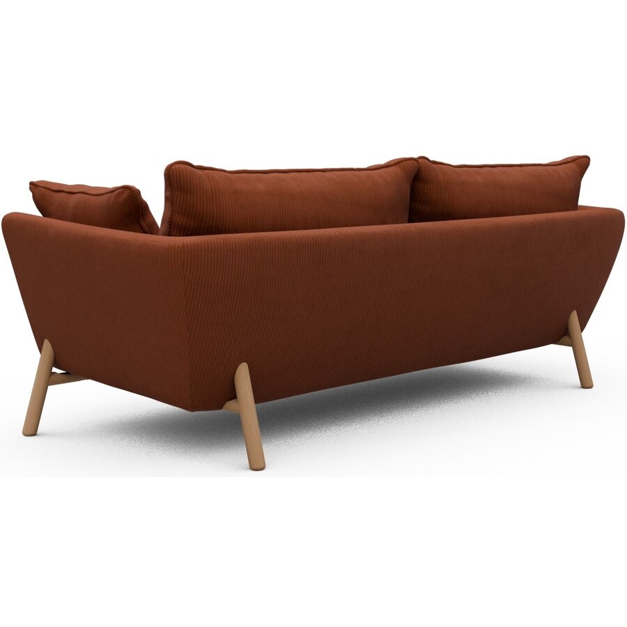 Hasle 3-zits Bank Oranje Corduroy / Eiken Hasle 3-zits Bank Oranje Corduroy / Eiken