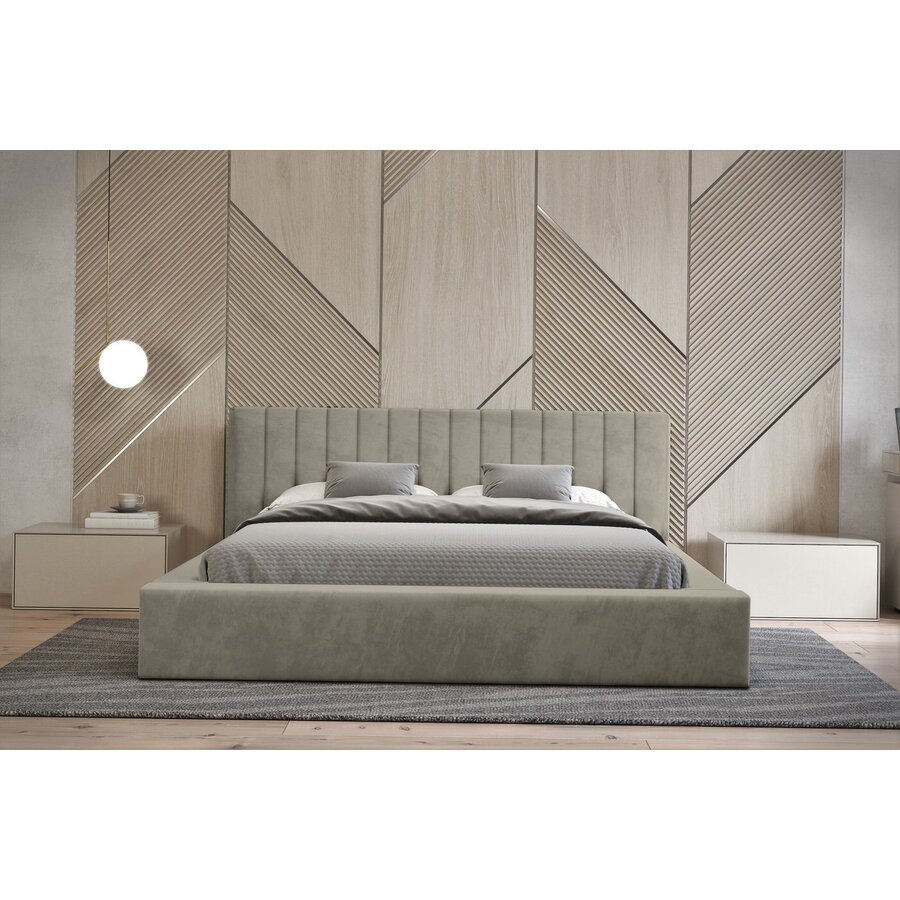 Como140 x 200 cm Gestoffeerd Bed Taupe Como140 x 200 cm Gestoffeerd Bed Taupe