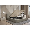 Como140 x 200 cm Gestoffeerd Bed Taupe