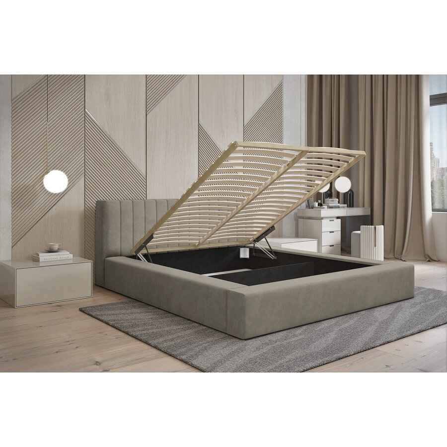 Como 160 x 200 cm Gestoffeerd Bed Taupe Como 160 x 200 cm Gestoffeerd Bed Taupe