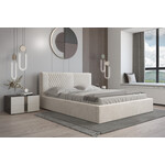 Trae Mobler Montana 160 x 200 cm Gestoffeerd Bed Beige Trae Mobler Montana 160 x 200 cm Gestoffeerd Bed Beige