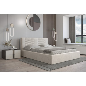 Trae Mobler Montana 140 x 200 cm Gestoffeerd Bed Beige