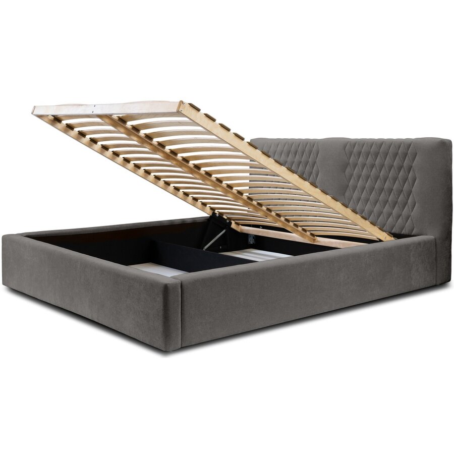 Montana 180 x 200 cm Gestoffeerd Bed Donkergrijs Montana 180 x 200 cm Gestoffeerd Bed Donkergrijs