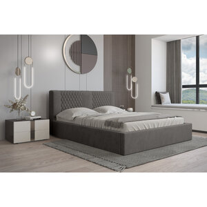 Trae Mobler Montana 160 x 200 cm Gestoffeerd Bed Donkergrijs