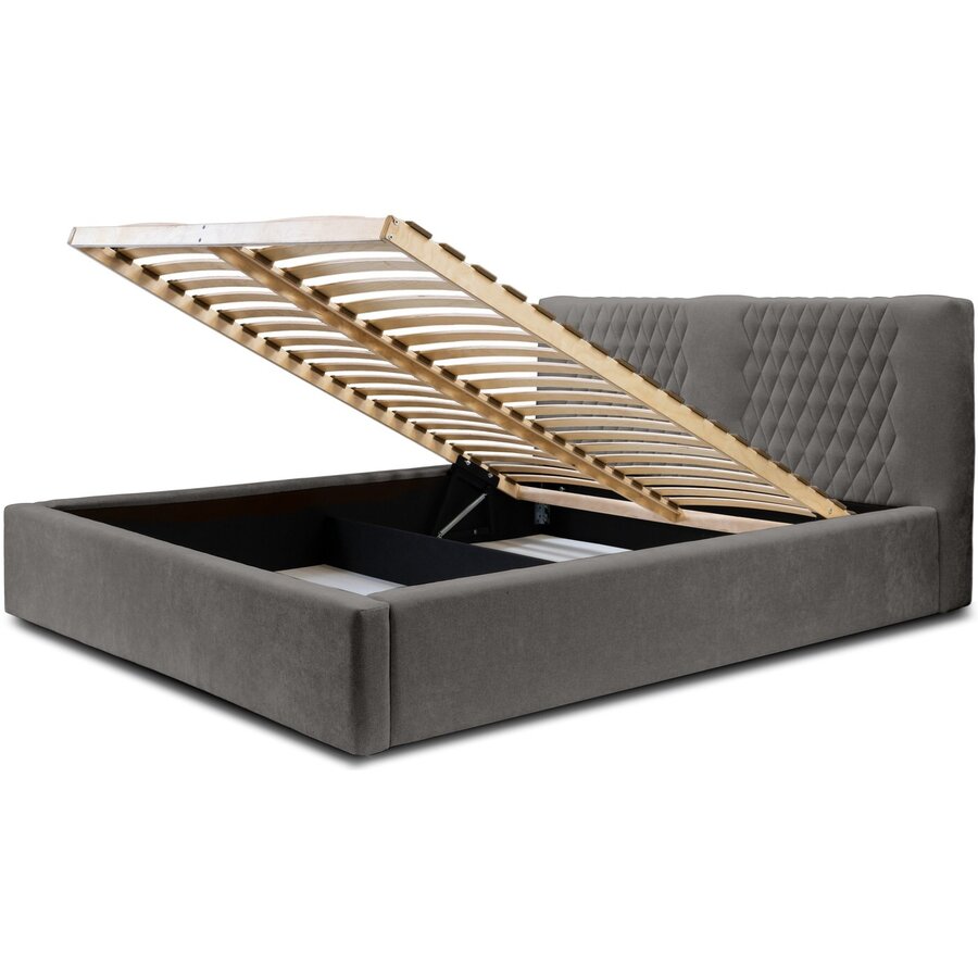 Montana 160 x 200 cm Gestoffeerd Bed Donkergrijs Montana 160 x 200 cm Gestoffeerd Bed Donkergrijs