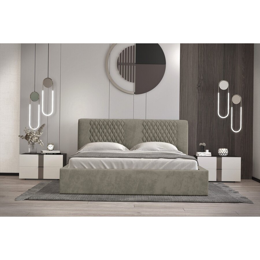 Montana 160 x 200 cm Gestoffeerd Bed Taupe Montana 160 x 200 cm Gestoffeerd Bed Taupe