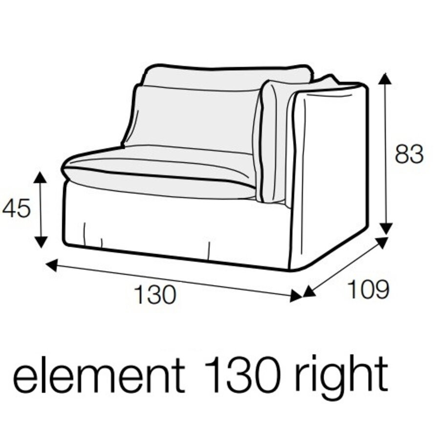 Vidar Armfauteuil 130 cm Links/Rechts Losse Hoes Vidar Armfauteuil 130 cm Links/Rechts Losse Hoes