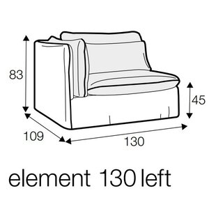 Vidar Armfauteuil 130 cm Links/Rechts Losse Hoes