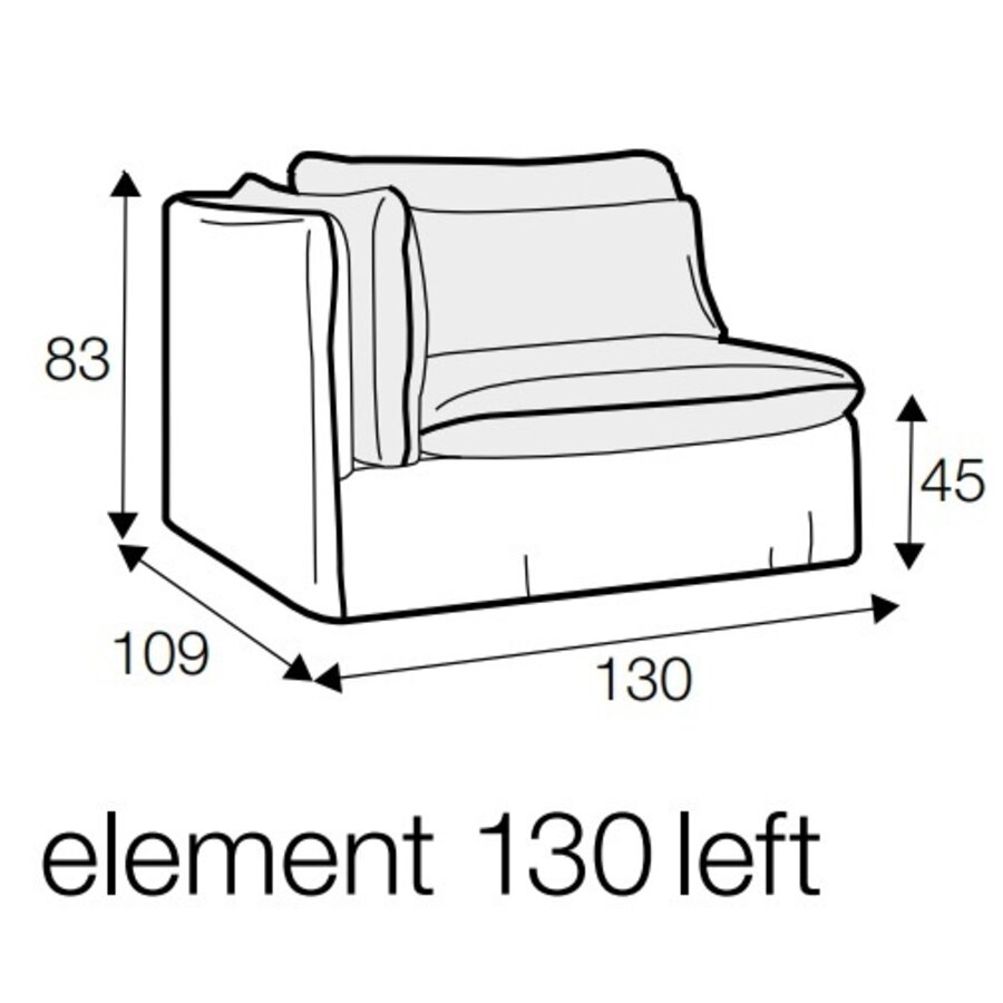 Vidar Armfauteuil 130 cm Links/Rechts Losse Hoes Vidar Armfauteuil 130 cm Links/Rechts Losse Hoes