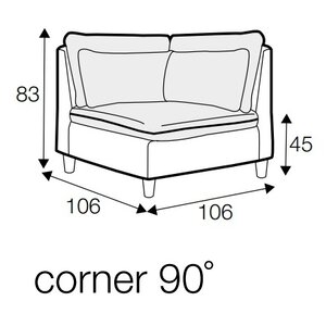 Vidar Hoek 90º Losse Hoes en Klittenband