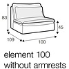 Vidar Bench 100 cm Losse Hoes en Klittenband