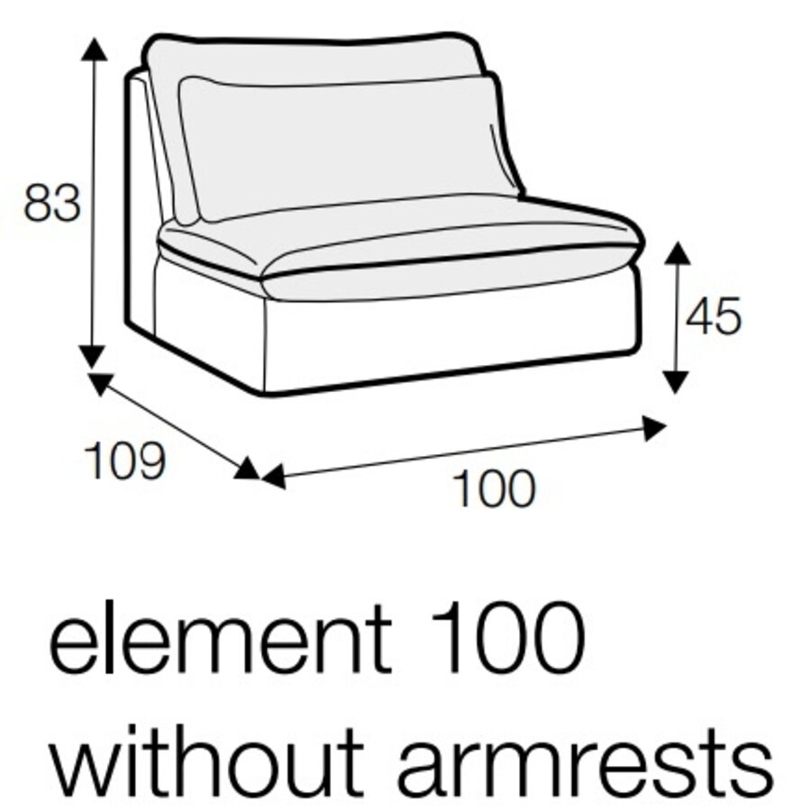 Vidar Bench 100 cm Losse Hoes en Klittenband Vidar Bench 100 cm Losse Hoes en Klittenband