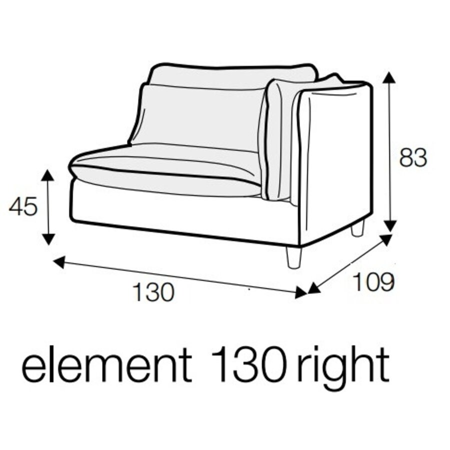 Vidar Armfauteuil 130 cm Links/Rechts Losse Hoes - Copy Vidar Armfauteuil 130 cm Links/Rechts Losse Hoes - Copy