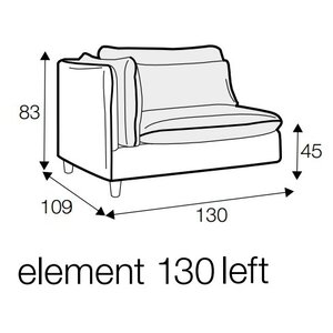 Vidar Armfauteuil 130 cm Links/Rechts Losse Hoes en Klittenband