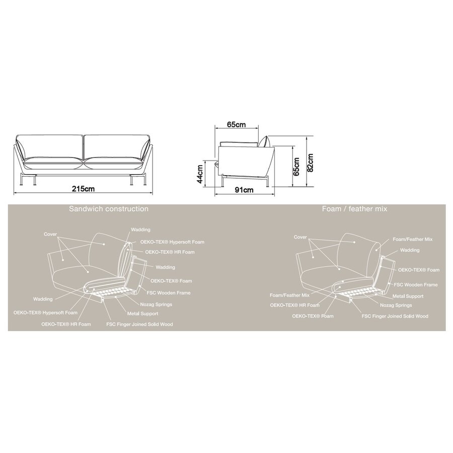 Hasle 3-zits Bank Lux Beige Bouclé Hasle 3-zits Bank Lux Beige Bouclé
