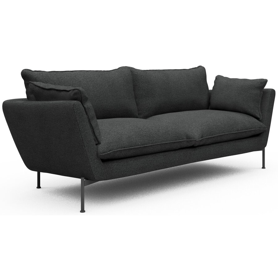 Hasle 3-zits Bank Lux Houtskool Zwart Bouclé Hasle 3-zits Bank Lux Houtskool Zwart Bouclé