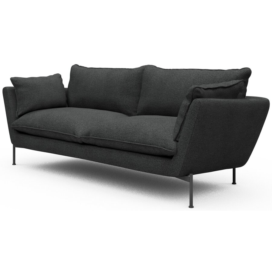 Hasle 3-zits Bank Lux Houtskool Zwart Bouclé Hasle 3-zits Bank Lux Houtskool Zwart Bouclé