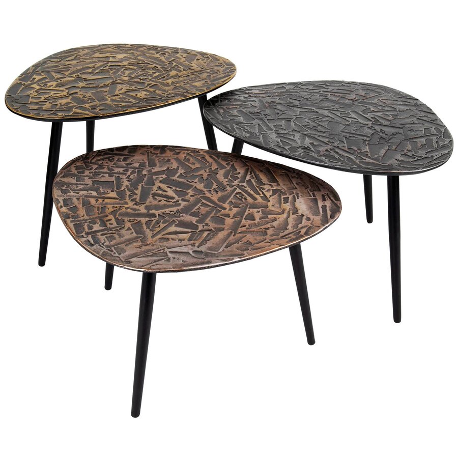 Patina Driehoekige Salontafel Set van 3 Patina Driehoekige Salontafel Set van 3