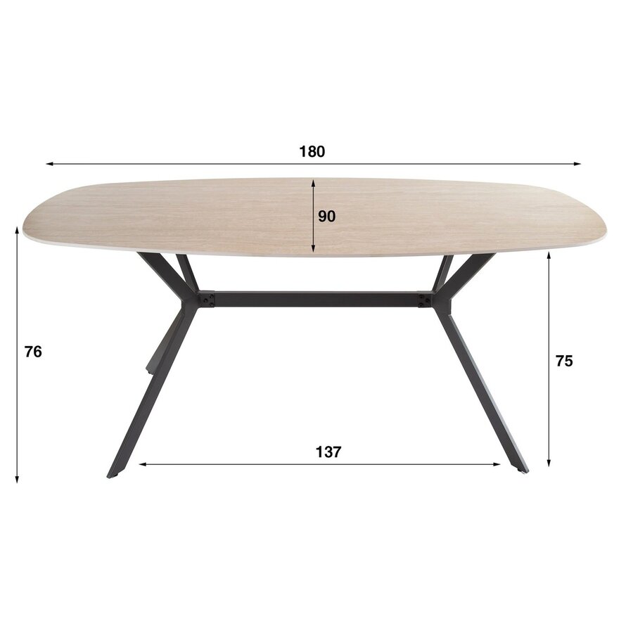Weimar Deens Ovale Eettafel Keramiek 180 cm Weimar Deens Ovale Eettafel Keramiek 180 cm