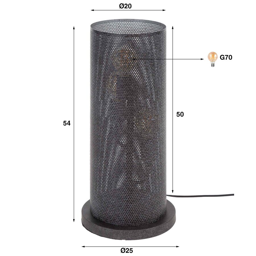 Koker Mesh Tafellamp 3L Artic Zwart Koker Mesh Tafellamp 3L Artic Zwart