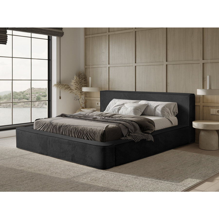 Harmon 140x200 cm Gestoffeerd Bed Zwart Harmon 140x200 cm Gestoffeerd Bed Zwart