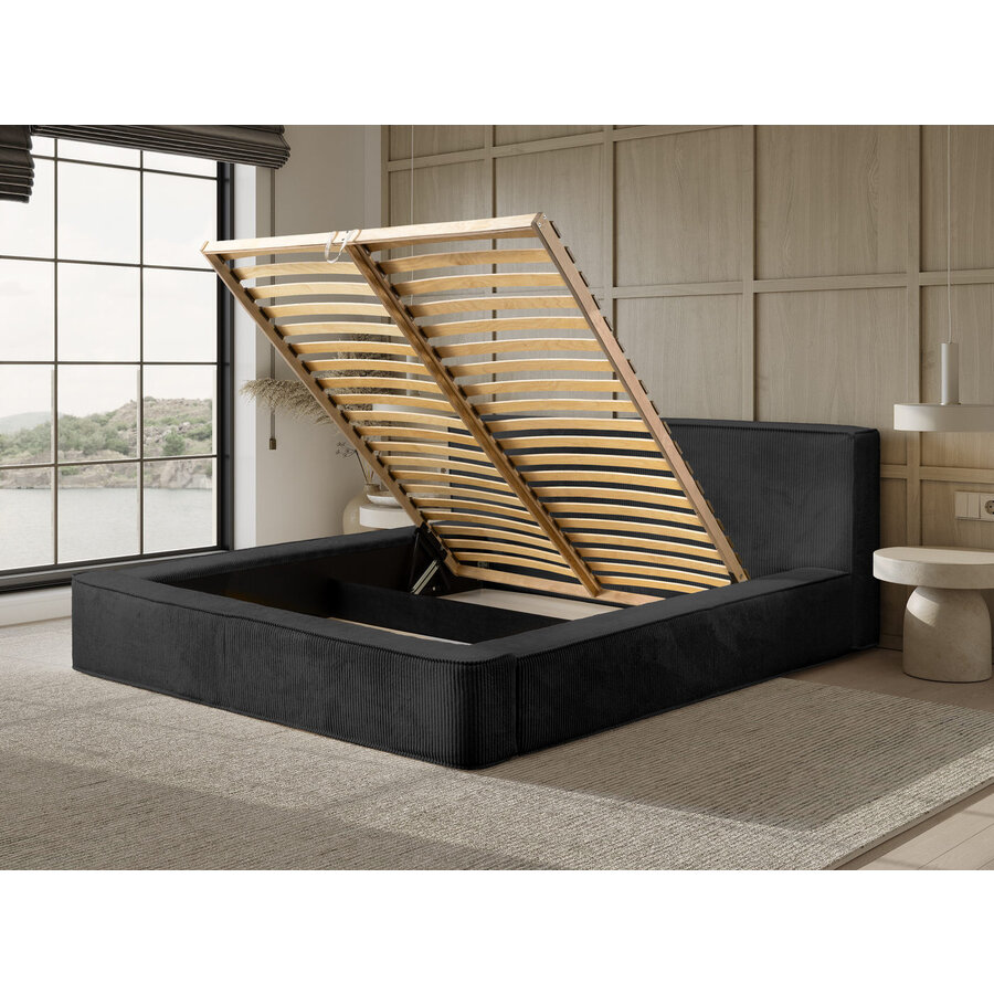 Harmon 160x200 cm Gestoffeerd Bed Zwart Harmon 160x200 cm Gestoffeerd Bed Zwart