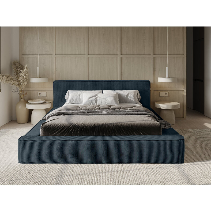 Harmon 180x200 cm Gestoffeerd Bed Navy Blauw Harmon 180x200 cm Gestoffeerd Bed Navy Blauw
