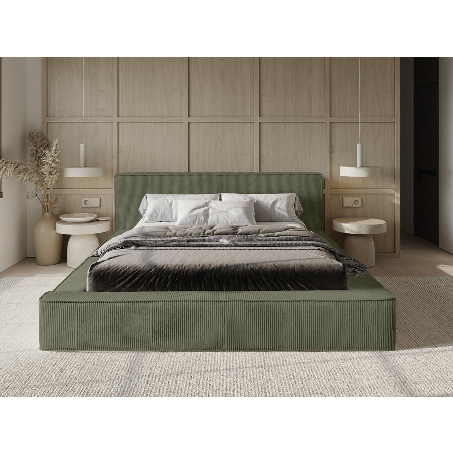 Harmon 140x200 cm Gestoffeerd Bed Olijfgroen Harmon 140x200 cm Gestoffeerd Bed Olijfgroen