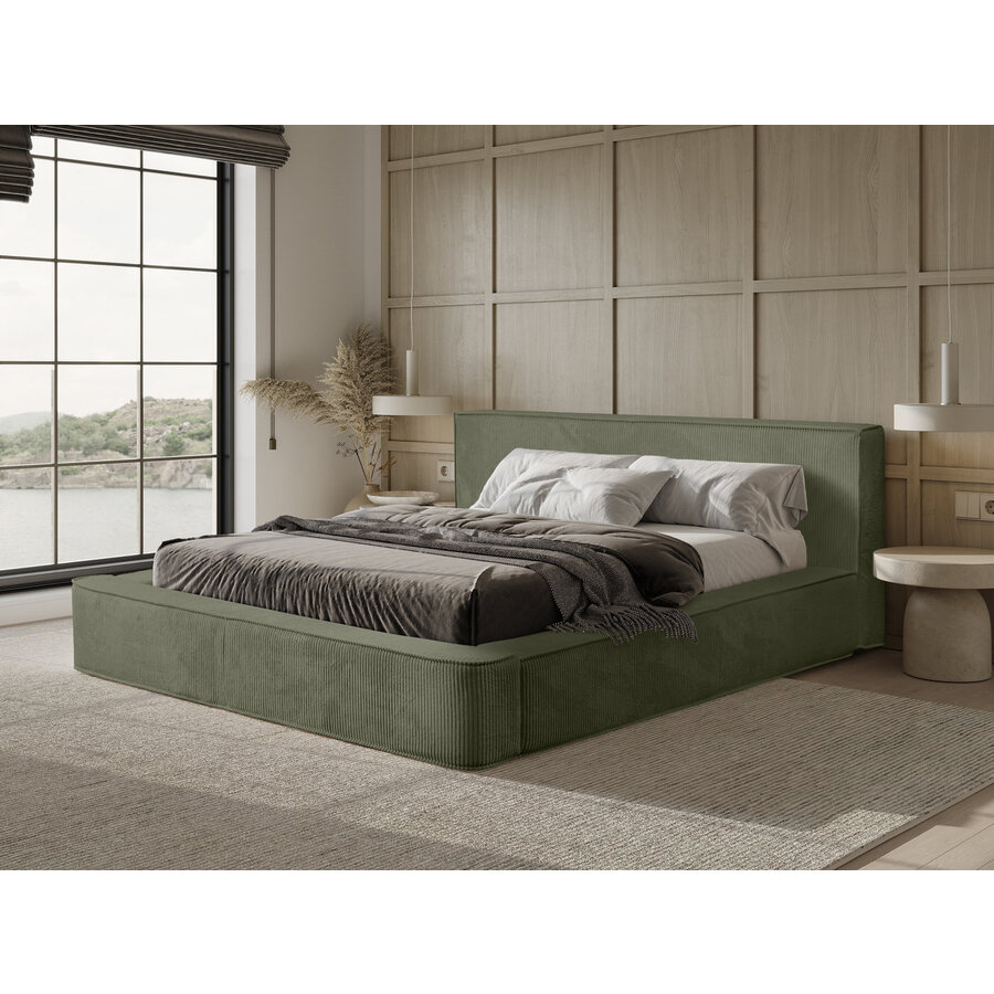 Harmon 180x200 cm Gestoffeerd Bed Olijfgroen Harmon 180x200 cm Gestoffeerd Bed Olijfgroen