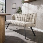 Davidi Design Raster Zand Bouclé Eetkamerbank 180 cm Davidi Design Raster Zand Bouclé Eetkamerbank 180 cm