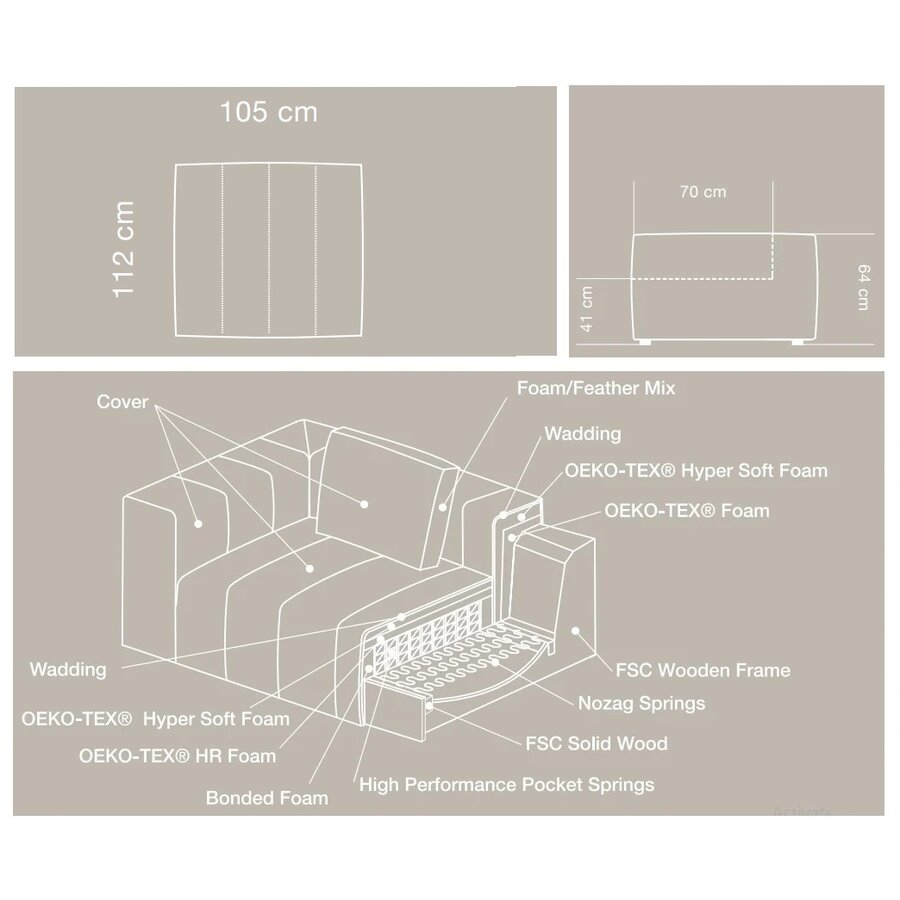 Kornum Ottoman Grijs Bouclé Kornum Ottoman Grijs Bouclé