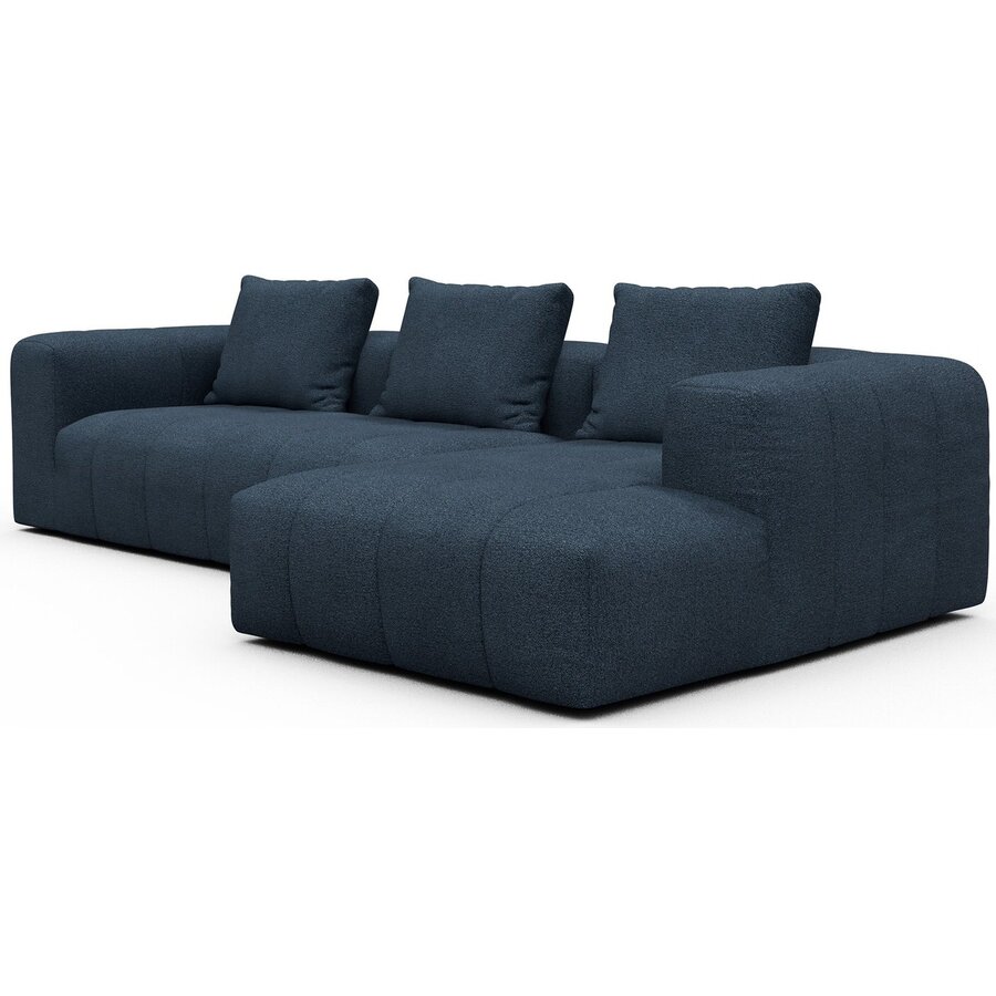 Kornum 2,5-Zits + Chaise Lounge Blauw Bouclé Kornum 2,5-Zits + Chaise Lounge Blauw Bouclé