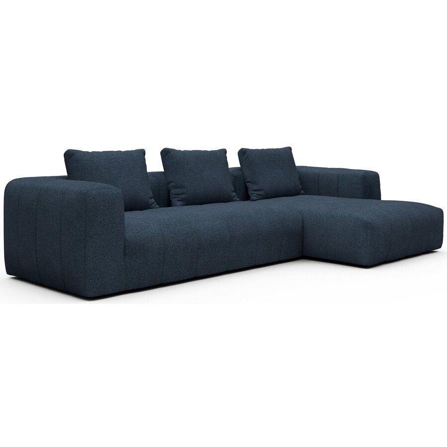 Kornum 2,5-Zits + Chaise Lounge Blauw Bouclé Kornum 2,5-Zits + Chaise Lounge Blauw Bouclé