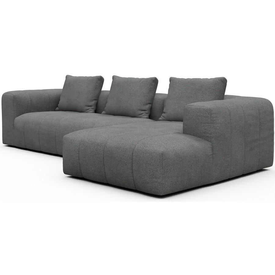 Kornum 2,5-Zits + Chaise Lounge Grijs Bouclé Kornum 2,5-Zits + Chaise Lounge Grijs Bouclé