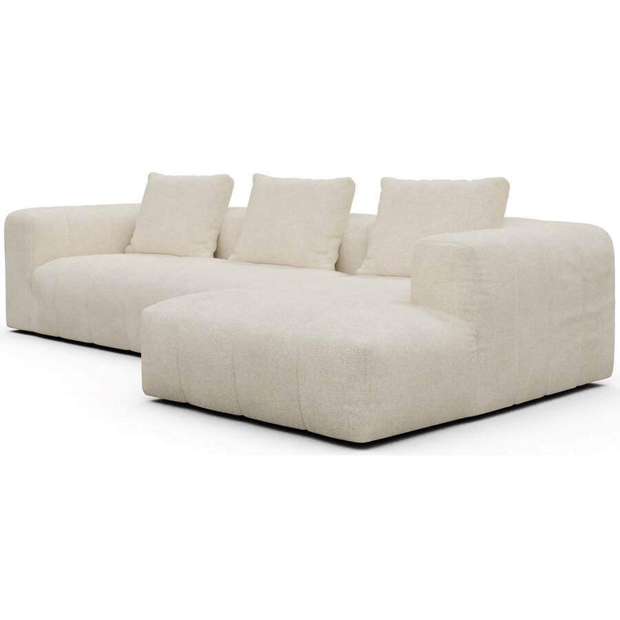 Kornum 2,5-Zits + Chaise Lounge Gebroken Wit Bouclé