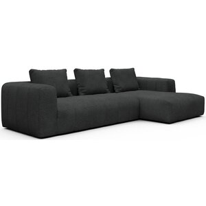 Kragelund Kornum 2,5-Zits + Chaise Lounge Houtskool Zwart Bouclé