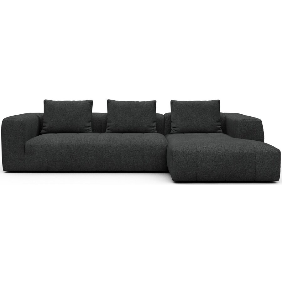 Kornum 2,5-Zits + Chaise Lounge Houtskool Zwart Bouclé Kornum 2,5-Zits + Chaise Lounge Houtskool Zwart Bouclé