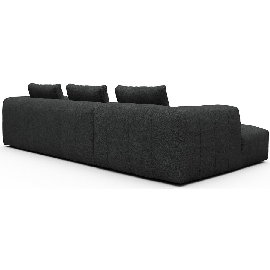 Kornum Chaise Lounge + 2,5-Zits Houtskool Zwart Bouclé Kornum Chaise Lounge + 2,5-Zits Houtskool Zwart Bouclé